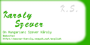 karoly szever business card